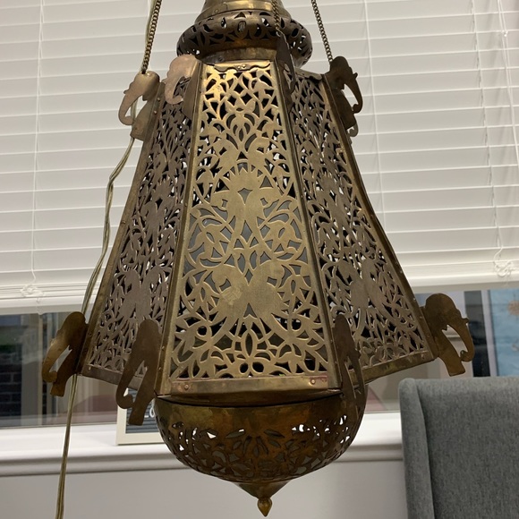 Vintage Brass Moorish Lantern - Picture 2 of 4